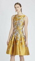 $3,900 Nwt P19 Oscar De La Renta Gold Leaf Embroid Silk Lined Runway Dress Us 4 - £937.42 GBP