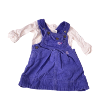 Carhartt Baby Girls Purple Corduroy Jumper Dress With Shirt Size 6m - £15.13 GBP