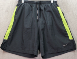 Nike Running Shorts Boys Medium Gray Lined Dri Fit Elastic Waist Drawstr... - $18.45