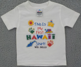 TODDLER WHITE T-SHIRT 18 MOS COLORFUL &quot;THIS IS MY FIRST HAWAII SHIRT&quot; WI... - £6.47 GBP