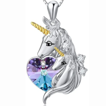 Fashion Creative Ladies Necklace Unicorn Necklace Crystal Pendant - New - £13.50 GBP