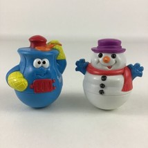 Playskool Weeble Wobbles Pot Belly Stove Snowman Figures Vintage 2003 Hasbro Toy - $26.68