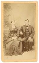 CIRCA 1880&#39;S CDV Older Couple Sitting Next to Each Other Lyon Ithaca MI - £7.42 GBP