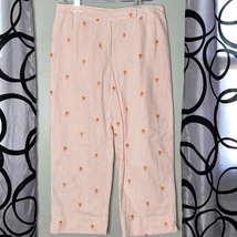 Evan Picone Women&#39;s Orange and White Trousers w/ Embroidered Flowers - £13.11 GBP