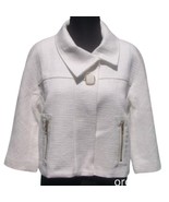 Cache Textured Swing Lined Jackie O Vented Jacket Top New Off White $178... - $97.38 CAD