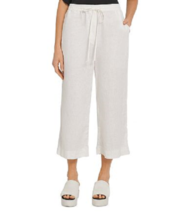 New Dkny Donna Karan White Linen Wide Leg Drawstring Waist Pants Size L $79 - £45.96 GBP