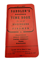 Book Saddler&#39;s Railroad 1972 Time Book for Engineers Firemen Vintage - £11.07 GBP