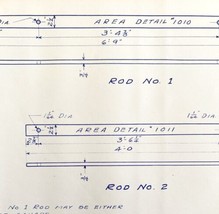 1950 Railroad Bangor Aroostook 75 LB Switch Rods AREA #3001 Blueprint F23 DWDD14 - £65.95 GBP