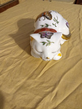 Vintage Andrea By Sadek Ceramic Sleeping Cat Figure With Gold Accent- Japan - £23.59 GBP