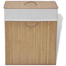 Bamboo Laundry Basket | Natural VidaXL Rectangular 18.1x13.8x7.9 - €89,12 EUR