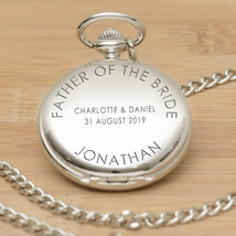 Personalised Engraved Men&#39;s Pocket Watch Father Of The Bride Groom Men&#39;s Gift Me - $18.95