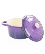 Crock-Pot Artisan Lavender Purple 2 Pc 5 Qt Enameled Cast Iron Dutch Ove... - £79.48 GBP