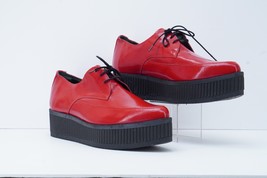Diesel Red Creeper Tall Shoes Shiny Leather Men&#39;s Size 11 - £70.55 GBP