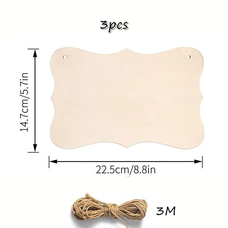 3pcs Wooden Door Hanging Ornament Multi Type DIY Paingting Pendants for ... - €6,10 EUR