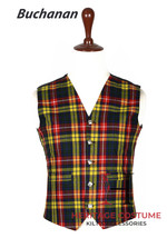 Buchanan Tartan Kilt Vest For Men&#39;s Scottish Kilt Waistcoat 5 Button kil... - £30.46 GBP