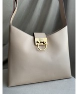 Salvatore Ferragamo Neutral Nude Beige Leather Trifolio Shoulder Bag - $7,323.70 MXN