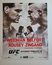 UFC 184 Poster - Widman vs Belfort &amp; Rousey vs Zingano 2015 Staples Cent... - $24.74