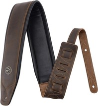 Bestsounds Guitar Strap Leather 3 Inch Wide Full Grain Padded Soft Leather Strap - $55.99