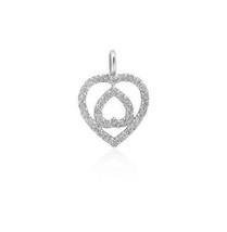 Diamond Pendant, Inverted Double Heart Diamond Charm Pendant, 10k Solid Gold, Na - £158.19 GBP