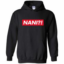 Nani - Japanese Anime Humor Funny Romaji Hoodie - Small - Black - £35.95 GBP