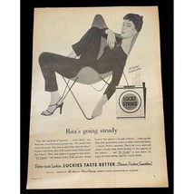 Lucky Strike Cigarettes Vintage Original Print Ad 1955 Rita Gam Wire Fra... - $13.97