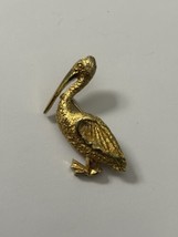 Vintage Gold Tone Pelican Brooch Pin Bird - £5.26 GBP