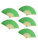 5pcs Green Paper Fans Lot of 5 Five Folding Hand Fan Pocket Purse Weddin... - €7,77 EUR