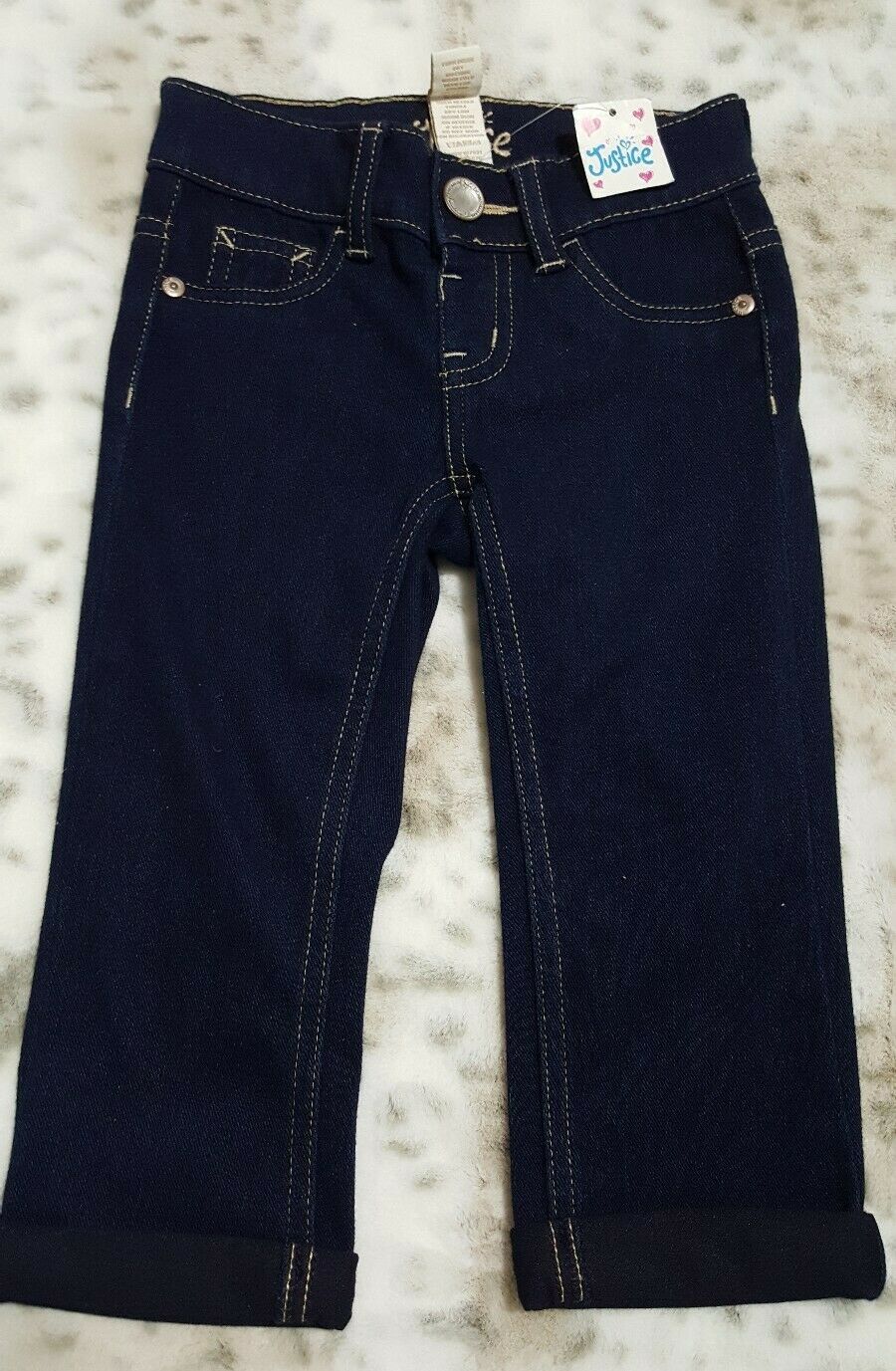 Primary image for Justice Toddler  Girls Sz 5R Very Dark Blue Cropped Leggings Denim Pants NWT