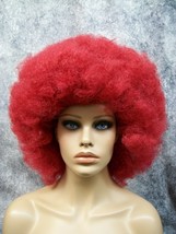 Dark Red Jumbo Afro Wig Super Frizzy Creepy Clown Evil Psycho Circus Hobo Unisex - £11.75 GBP