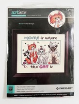 Artiste Zweigart Counted Cross Stitch Kit Home Is Where The Cat Is (Brand New) - £10.88 GBP