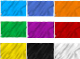 Anley Fly Breeze 3x5 Foot Solid Color Flag - Black White Red Yellow Green Blue - £5.18 GBP