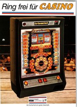 Lowen Triomint Casino Slot Machine Flyer Original German Text Vintage 2 Sides - £14.52 GBP