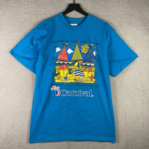 90s Carnival Vintage Shirt Mens Size XL Cruise Ship Blue Short Sleeve Graphic - £11.68 GBP
