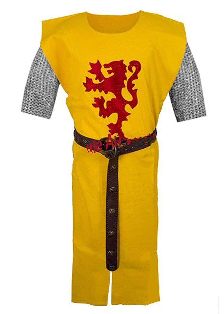 Medieval Renaissance Lion Heart Yellow Color Tunic for Armor Reenactment... - $69.00
