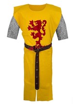 Medieval Renaissance Lion Heart Yellow Color Tunic for Armor Reenactment... - £55.15 GBP