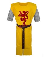 Medieval Renaissance Lion Heart Yellow Color Tunic for Armor Reenactment... - £54.98 GBP