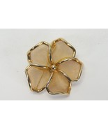 Bergere Signed Gold Tone Flower Brooch Pin 1.8&quot; W + Earrings Set  .7&quot; W ... - €36,29 EUR
