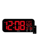 Sharp Large Screen LED Clock With Outdoor Indoor Temperature With Sensor... - $965.81 MXN