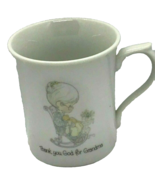 Thank You God For Grandma Precious Moments Coffee Mug Cup 1983 White Por... - $23.06 CAD
