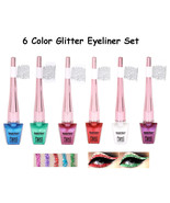 Romantic Beauty 6 Color Pearl Glitter Shimmer Metallic Liquid Eyeliner SET - $10.87