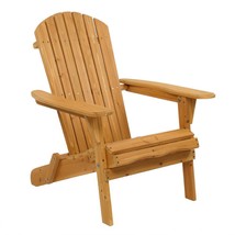 Foldable Fir Wood Adirondack Chair Patio Furniture Conversation Lounge S... - £81.69 GBP