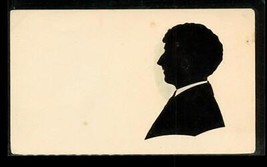 Vintage Postcard UDB Original Paper Art Silhouette Young Man Profile - £15.68 GBP