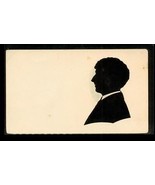 Vintage Postcard UDB Original Paper Art Silhouette Young Man Profile - £15.57 GBP