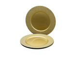 Vinyl Hammered Round Gold 13&quot; Charger Plates  (4) Deco/No Food Safe - $39.48