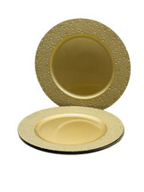 Vinyl Hammered Round Gold 13&quot; Charger Plates  (4) Deco/No Food Safe - £30.93 GBP