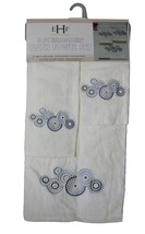 3 Piece Decorative Embroidery Bath Towel Set Ivory Off White Ships Free Fast - £15.00 GBP