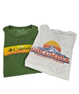 Columbia T-Shirts Mens L Green White Hiking Graphic Cotton Short Sleeve ... - £18.67 GBP