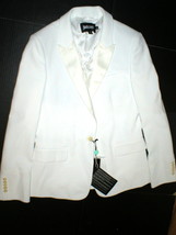 NWT New Womens 4 6 Designer Just Cavalli White Blazer Jacket 40 Italy Tuxedo  - £540.53 GBP