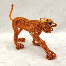 Panther statue sculpture decor, Leopard figurine art, Wire animals sculpture - £59.95 GBP