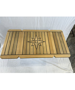 Folding Wings Teak Table Top 38/19.1X19.7 Inch Star Inlay Boat Marine Ya... - $1,079.12 CAD+